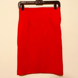 Red pencil skirt